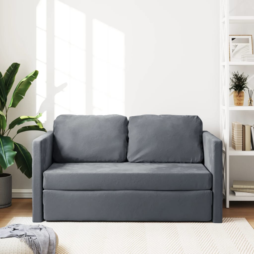Bodensofa, Boden sofa, Bodencouch, Bodensofa mit Schlaffunktion, Bodensofa klappbar, Samt, Dunkelgrau, vidaXL, 11