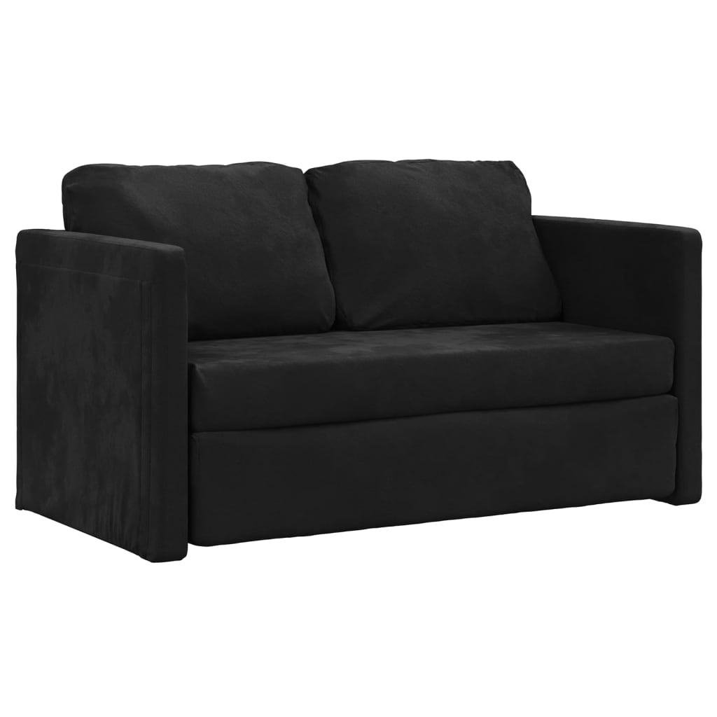 Bodensofa, Boden sofa, Bodencouch, Bodensofa mit Schlaffunktion, Bodensofa klappbar, Samt, Schwarz, vidaXL, 2