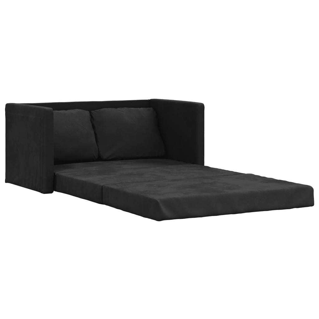 Bodensofa, Boden sofa, Bodencouch, Bodensofa mit Schlaffunktion, Bodensofa klappbar, Samt, Schwarz, vidaXL, 3