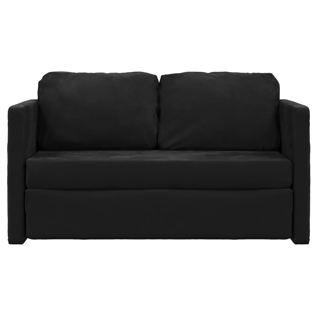 Bodensofa, Boden sofa, Bodencouch, Bodensofa mit Schlaffunktion, Bodensofa klappbar, Samt, Schwarz, vidaXL, 4