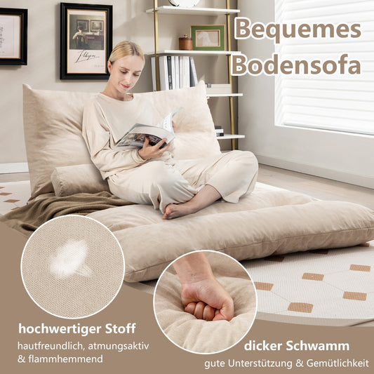 Bodensofa, Boden sofa, Bodencouch, Bodensofa mit Schlaffunktion, bodensofa klappbar, Verstellbarer Rückenlehne, Costway, 7