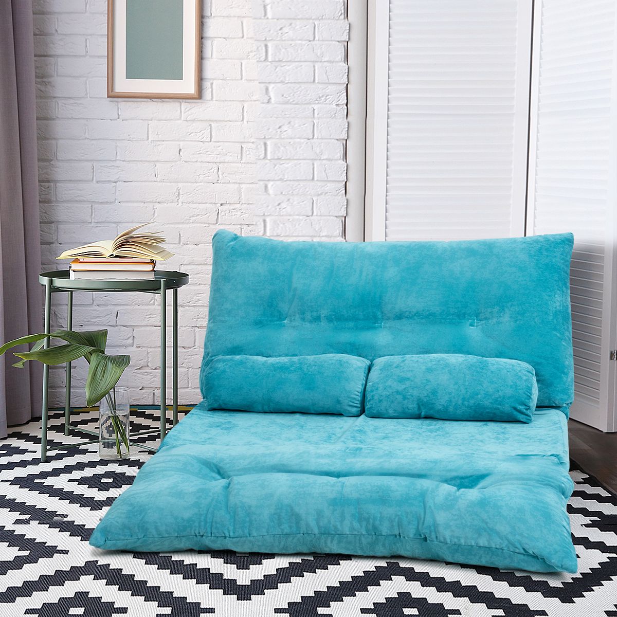 Bodensofa, Boden Sofa, Bodencouch, Bodensofa mit Schlaffunktion, Bodensofa Klappbar, Bodensofa mit 2 Kissen, Costway, 2