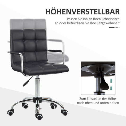 Bürostuhl, Ergonomischer Bürostuhl, Drehstuhl, Schreibtischstuhl, Kosmetikhocker Rollhocker Arbeitshocker Chefsessel, HOMCOM, 2