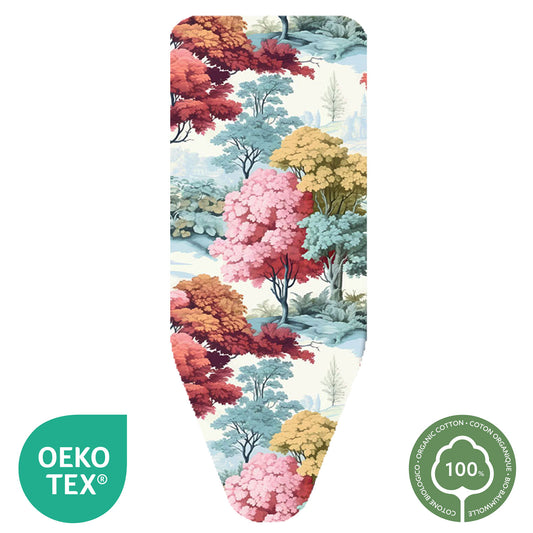 Bügelbrettbezug XL, 140×55 cm – Zweischicht-Bügeltischbezug aus Bio-Baumwolle & dickem Molton, mit Clip, Made in Italy, Colombo Autumn Vibes, 1, 2