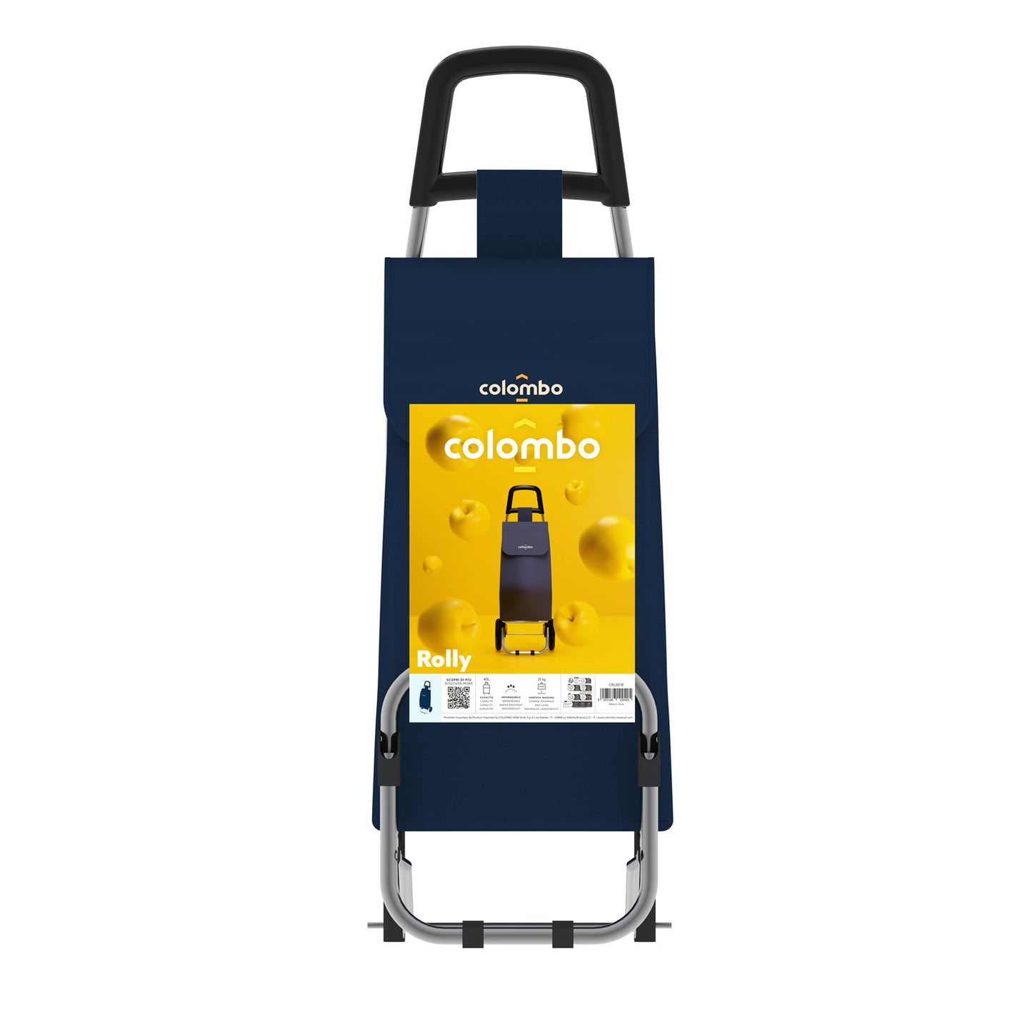 Einkaufstrolley, Einkaufswagen, mit Rädern, wasserdichter Tasche, 40 Liter, Blau, Colombo ROLLY