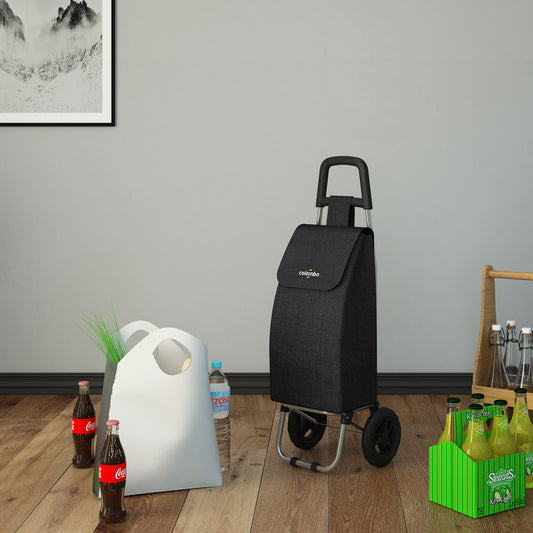 Einkaufstrolley, Einkaufswagen, mit Rädern, wasserdichter Tasche, 40 Liter, schwarz, Colombo ROLLY, 1