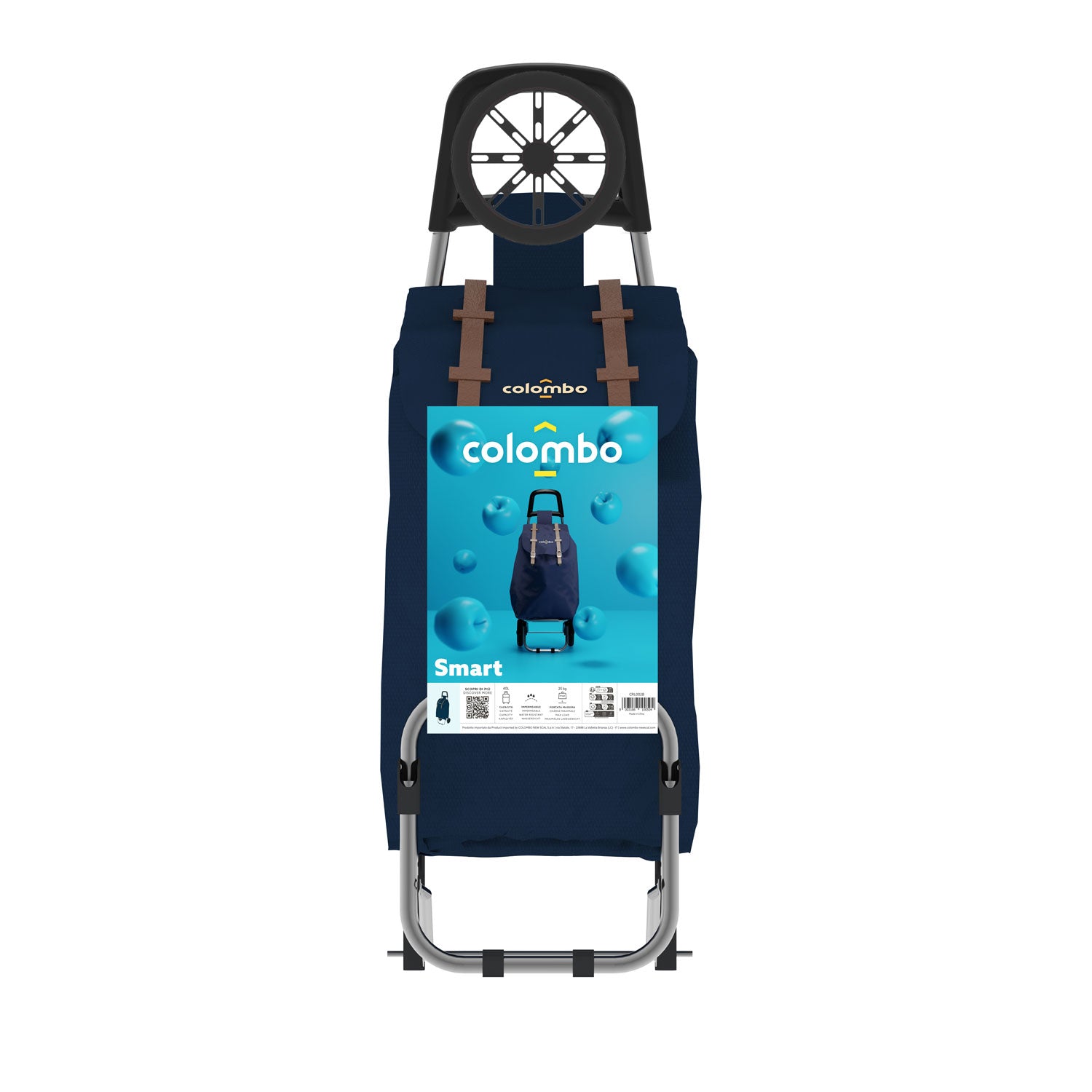 Einkaufstrolley, Einkaufswagen, mit Rädern, wasserdichter Tasche, 40 Liter, Blau, Colombo SMART, 2