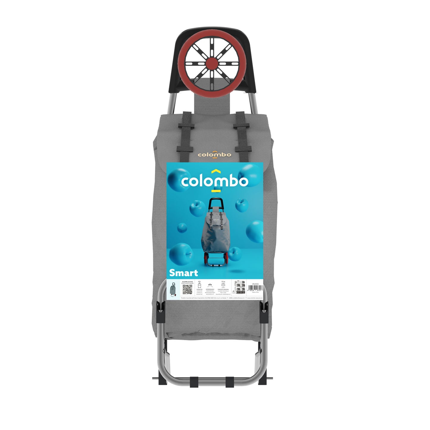 Einkaufstrolley, Einkaufswagen, mit Rädern, wasserdichter Tasche, 40 Liter, Grau, Colombo SMART, 1