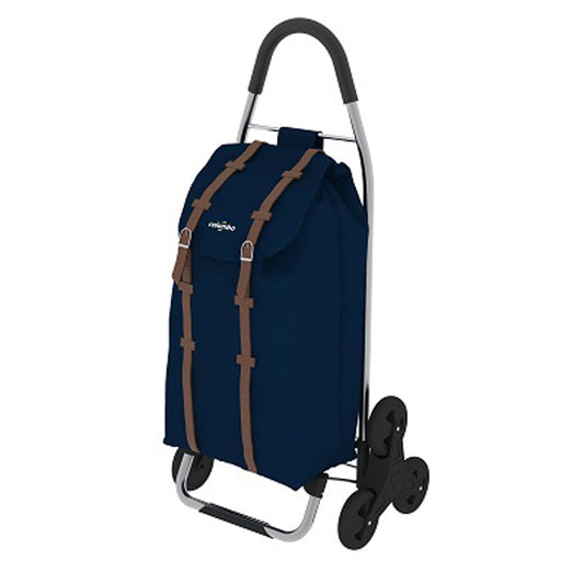 Colombo DAKAR 3 - Einkaufstrolley, Einkaufswagen, mit wasserdichter Polyester-Tasche, große Kapazität 50 Liter, blau
