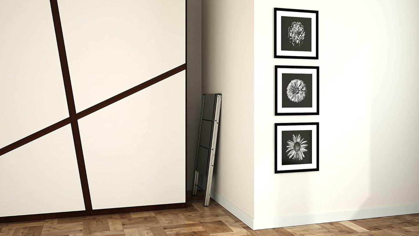 trittleiter, trittleter 3 stufen, trittleiter klappbar, Colombo Leonardo 3 Schwarz, 4