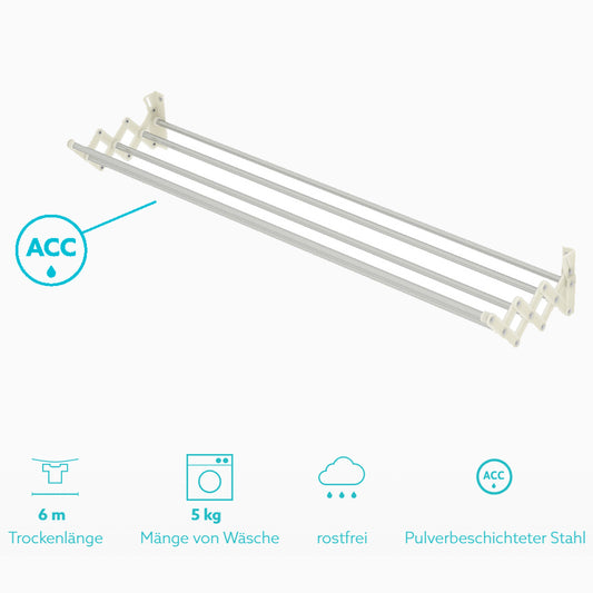 Ausziehbarer Wand-Wäschetrockner, Colombo Soffietto 120 - Stahl, 2
