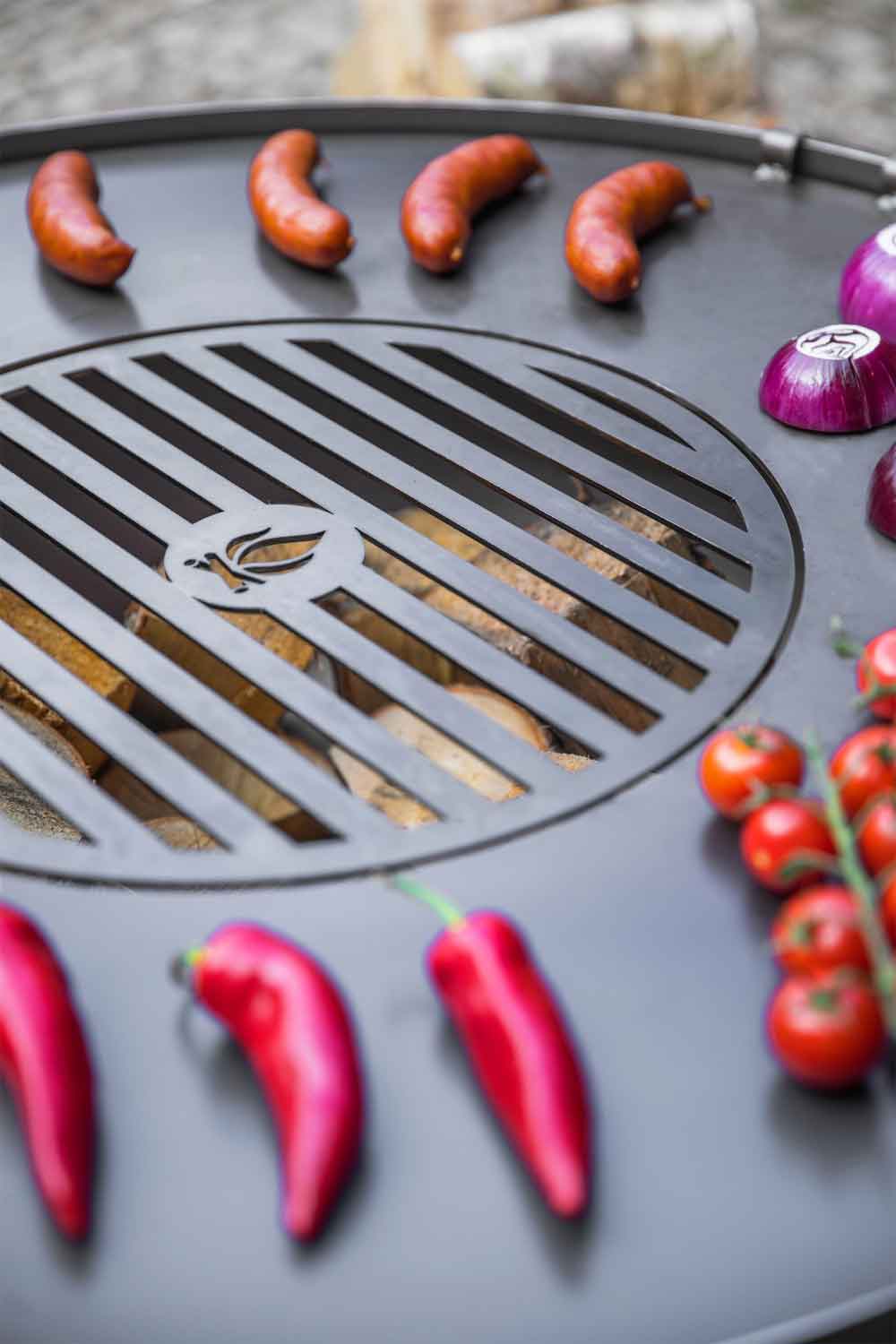 Grillplatte für Feuerschale mit Grillrost und 4 Griffen - Dia. 102cm, Cook King, Hergestellt in Europa, 6
