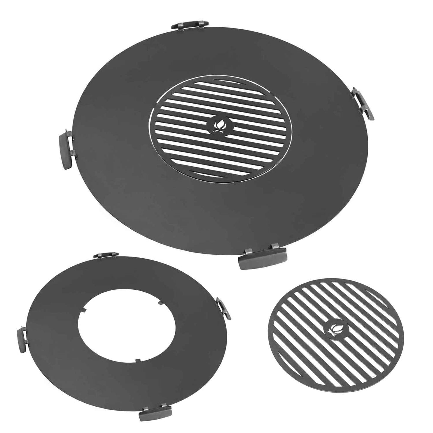 Grillplatte für Feuerschale mit Grillrost und 4 Griffen - Dia. 102cm, Cook King, Hergestellt in Europa, 3