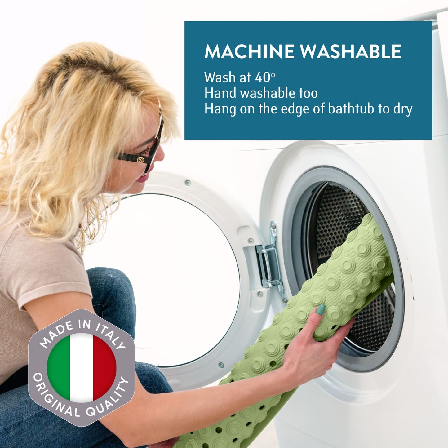 Duschmatte, Duschmatte Rutschfest, Premium Italien, Duschmatte Rutschfest für Senioren, und Kinder, Tatkraft Detail, 6