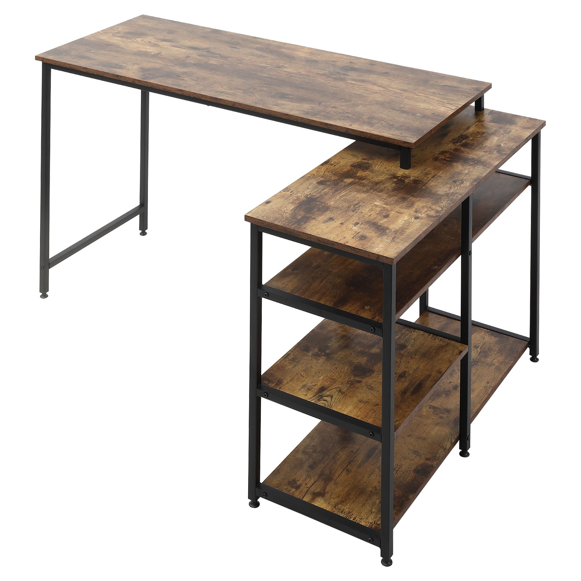 Eckschreibtisch, Schreibtisch Ecke, Schreibtisch L Form, L Schreibtisch, Schreibtisch mit Stauraum, Bürotisch, HOMCOM, 7