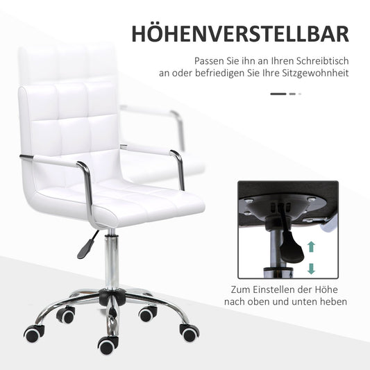 Bürostuhl, Ergonomischer Bürostuhl, Drehstuhl, Schreibtischstuhl, Kosmetikhocker Rollhocker Arbeitshocker Chefsessel, HOMCOM, 2