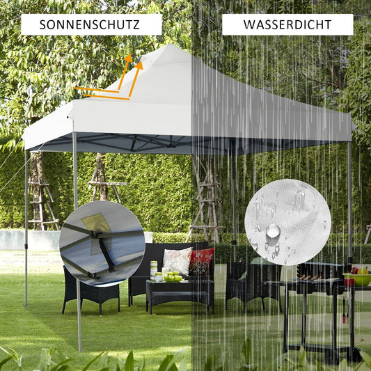 Faltpavillon 3x3 m, Pavillon faltbar, Faltpavillon wasserdicht stabil Winterfest Partyzelt mit Tragetasche auf Rollen, Costway, 7