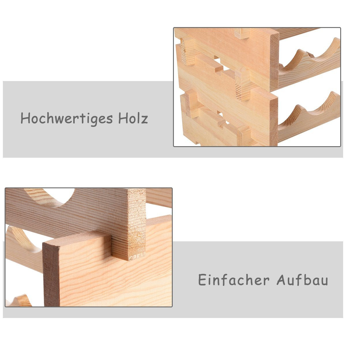 Weinregal, Flaschenregal, Weinregal holz, Weinständer 72 Flaschen Holzregal Weinschrank, Costway, 3
