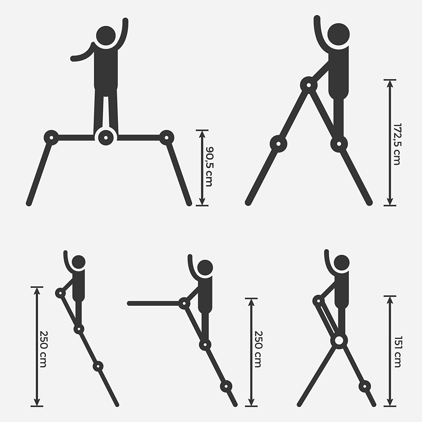 Leiter, teleskopleiter, Mehrzweckleiter, teleskop klappleiter, leiter mit plattform - SONGMICS 3