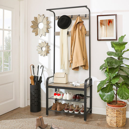 Garderobe, Flurgarderobe, Flurgarderobe mit Sitzbank,  Flurgarderobe Schmal, Schuhregal mit Sitzfläche, Vasagle, 1