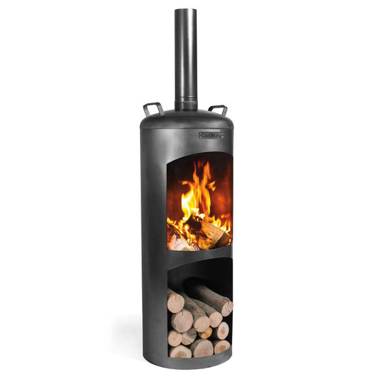 Gartenofen, Gartenkamin, dekorativer Gartenkamin mit FireView für Garten und Terrasse, Feuerresistenter, Cook King „FARO“, 2