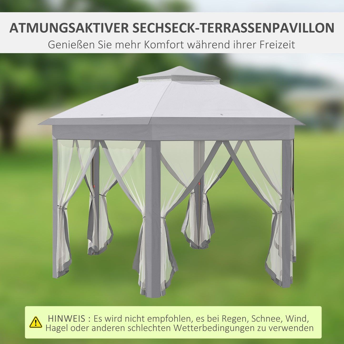 Gartenpavillon, Faltpavillon, Faltpavillon 4x4 m, Stabile Zelt, Pop-Up-Zelt Partyzelt inkl. Tragetasche, Grau, Outsunny, 10
