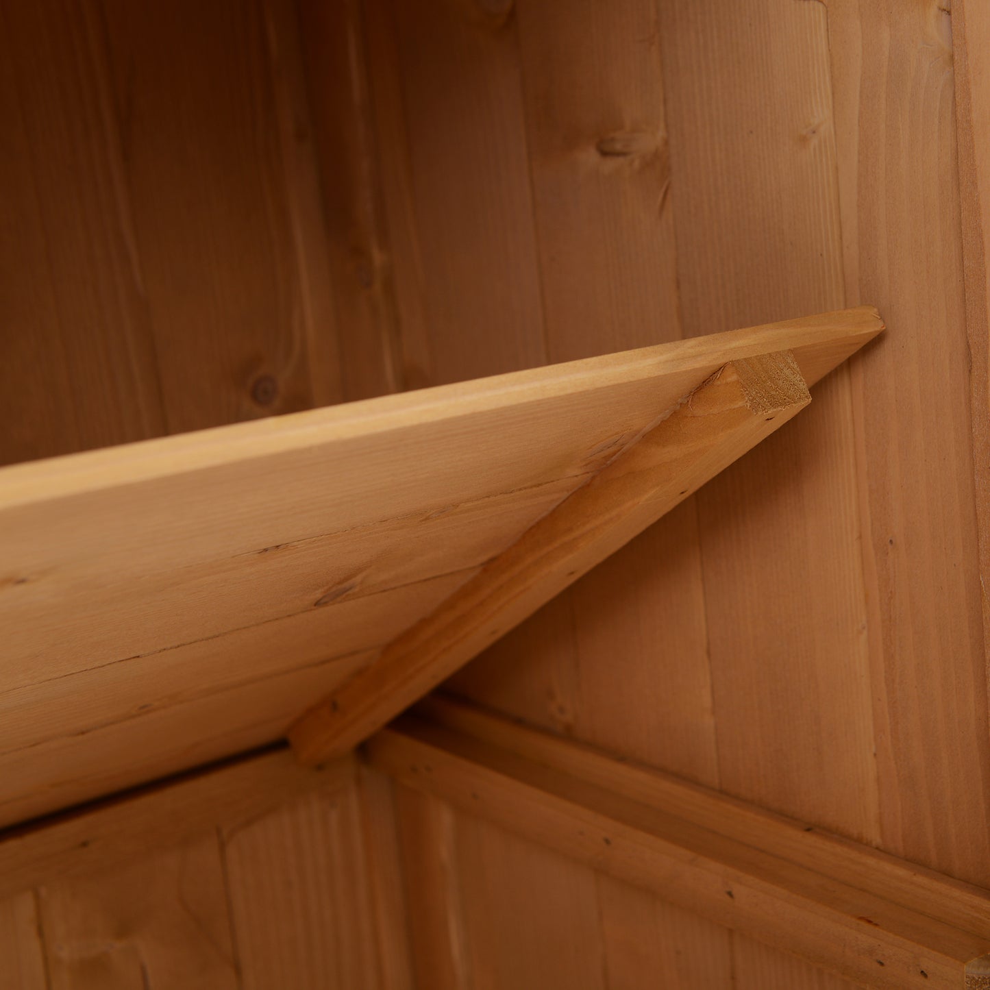 Gartenschrank Wetterfest, Gartenschrank Holz, Outdoor Schrank, Geräteschrank mit Doppeltür, 2 Fächer, Outsunny, 6