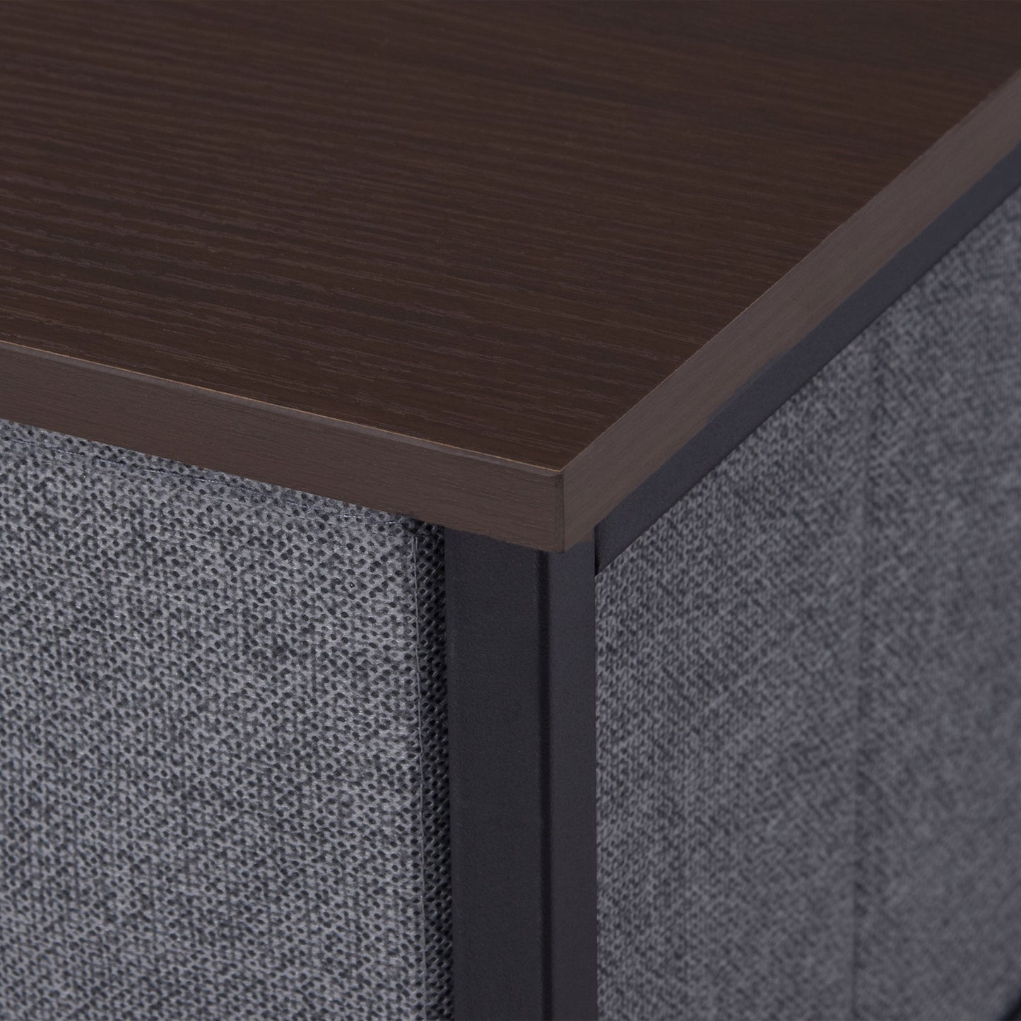 HOMCOM Schubladenschrank Aufbewahrungsschrank 7 faltbar Stoffschubladen Metallgestell Holzoptik Vliesstoff Grau