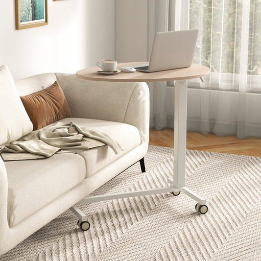 Höhenverstellbarer Schreibtisch, Laptoptisch, Laptoptisch Höhenverstellbar, Laptoptisch Sofa, mit Rollen, Costway, 1