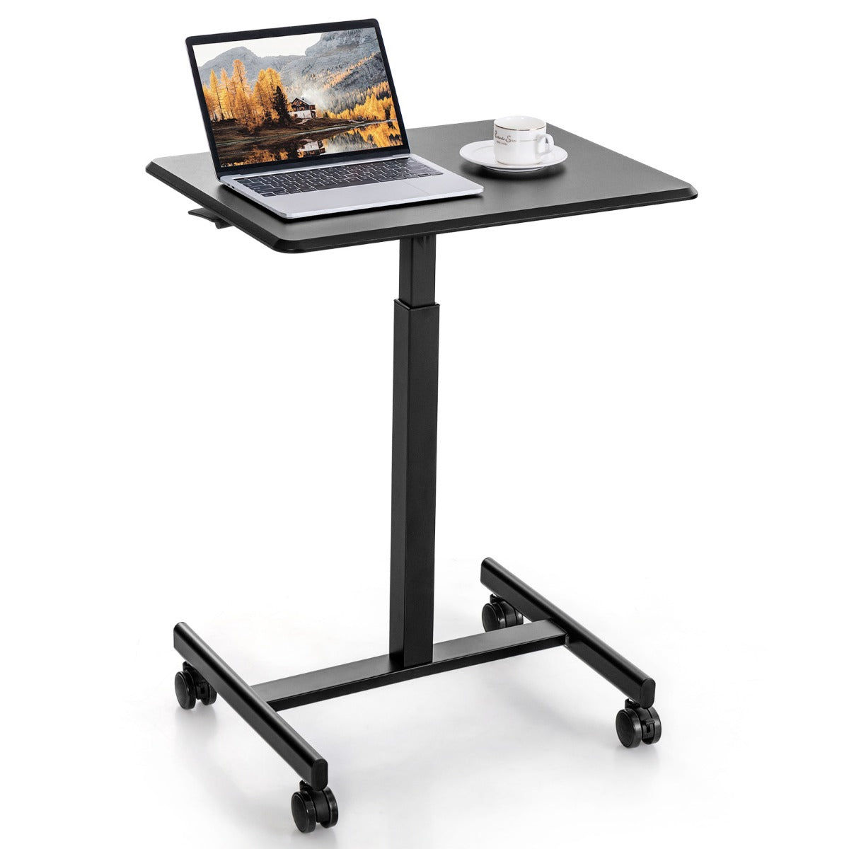 Höhenverstellbarer Schreibtisch, mit Rädern, Laptoptisch Höhenverstellbarer, Laptoptisch Sofa, Laptoptisch Bett, Costway, 1