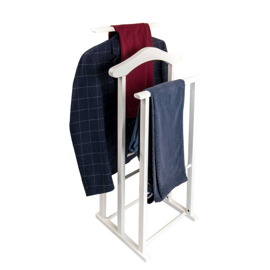 Herrendiener, Stummer Diener Holz, Schlafzimmerdiener MAXI, Bestehend aus 2 Kleiderbügeln und 2 Hosenhaltern, ARIT, 2