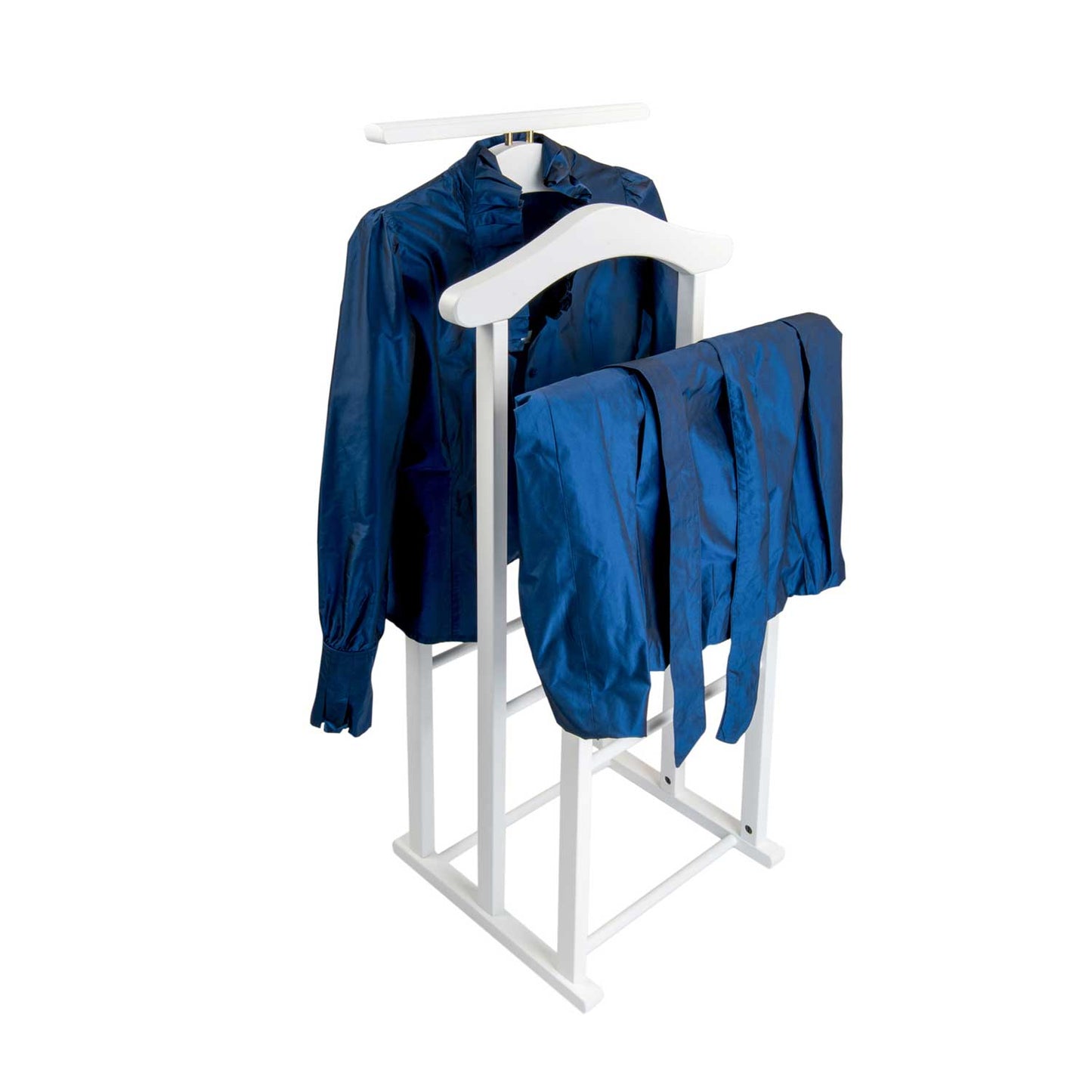 Herrendiener, Stummer Diener Holz, Schlafzimmerdiener MAXI, Bestehend aus 2 Kleiderbügeln und 2 Hosenhaltern, ARIT, 6