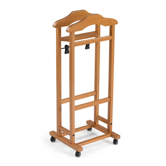 Herrendiener, Stummer Diener Holz, Schlafzimmerdiener MIXER, 2 Bügeln, Hosenablage, Ablagefläche, Rockablage, ARIT, 2