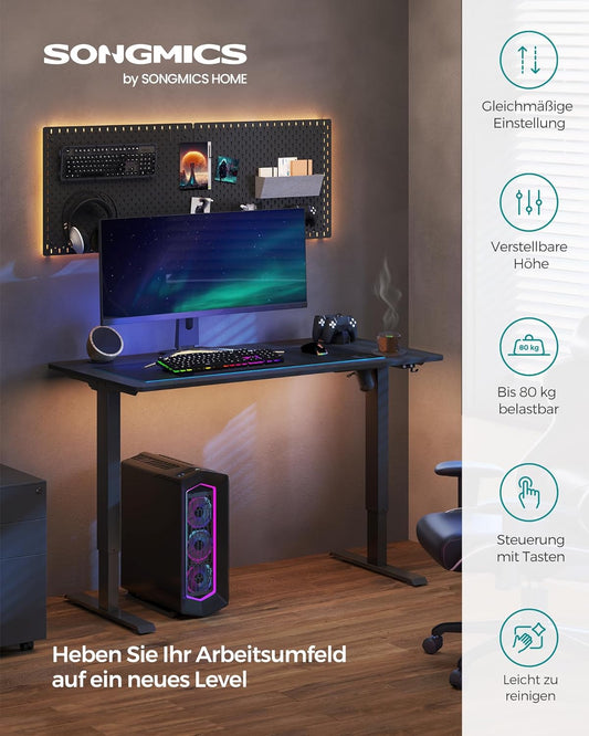 Höhenverstellbarer Schreibtisch Elektrisch, Tisch Höhenverstellbar, Laptoptisch Höhenverstellbar, SONGMICS, 2