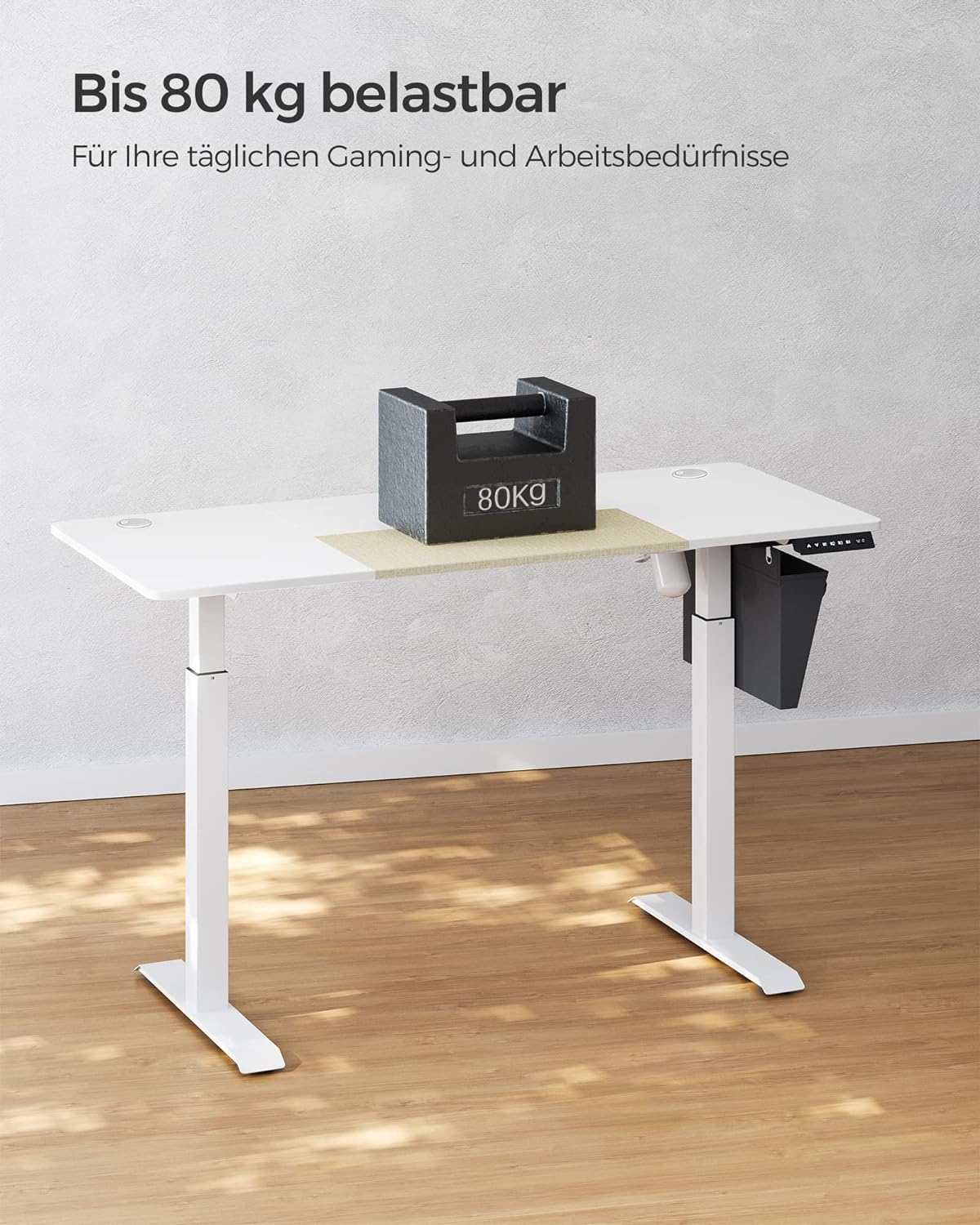 Höhenverstellbarer Schreibtisch Elektrisch, Höhenverstellbarer Tisch, verstellbarer, Laptoptisch Höhenverstellbar, SONGMICS, 2
