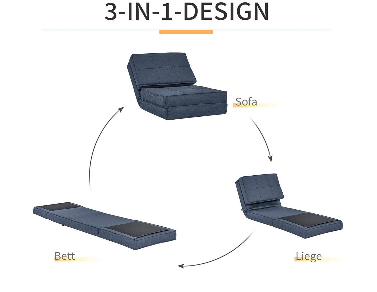 Bodensofa, Bodencouch, Bodensessel, Bodensofa klappbar, Schlafsessel, Bodenstuhl, HOMCOM, Bodensofa online kaufen