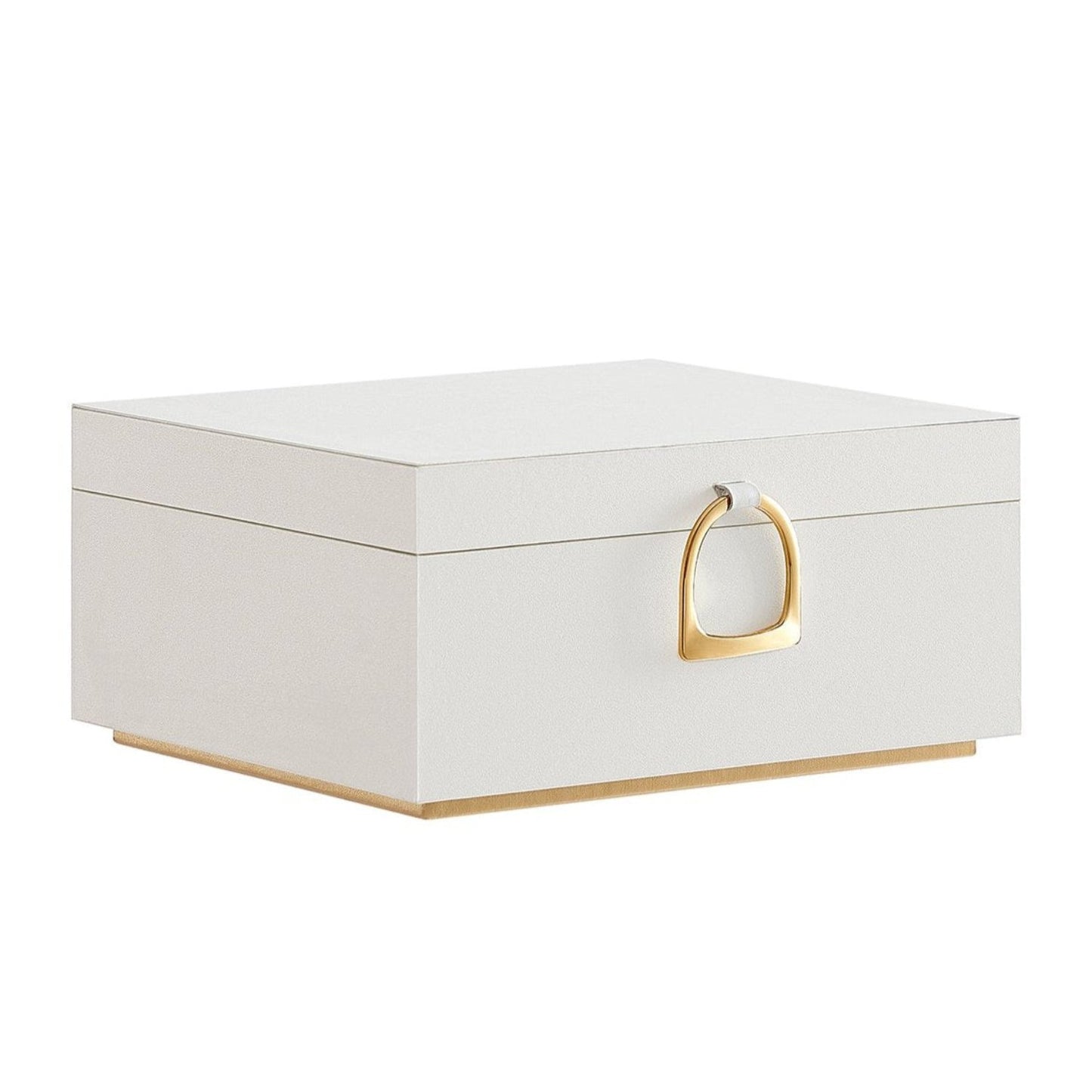 Schmuckkästchen, 2 Ebenen, Schmuckschatulle, mit Griff, Schmuck Organizer, Schmuckbox, schwebender Effekt, weiß, SONGMICS, 1