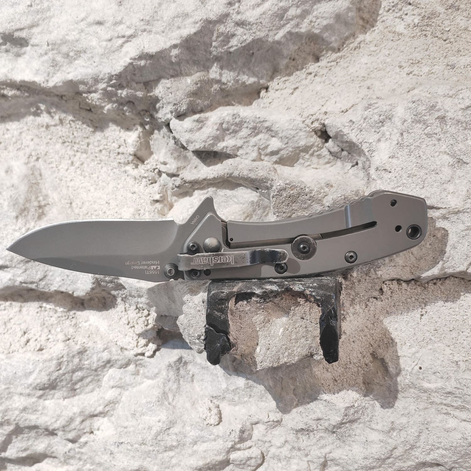 Klappmesser, EDC Messer, Stahl 8Cr13MoV mit Titan Carbo-Nitride Coating, Frame Lock, Hinderer-Design,3