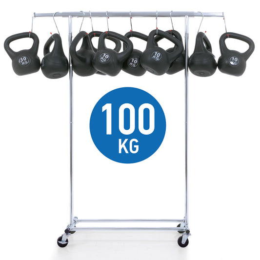 Kleiderständer, Kleidertänder Stabil, Kleiderständer auf Rollen, Rollgarderobe, Schwerlast Kleiderständer, Tatkraft Danko, 2