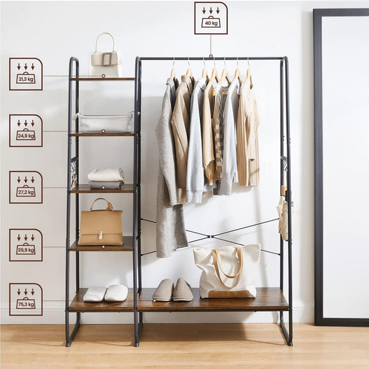 Kleiderständer, Schwerlast Kleiderständer, Garderobenständer, Garderobe, Offener Kleiderschrank, VASAGLE, 2