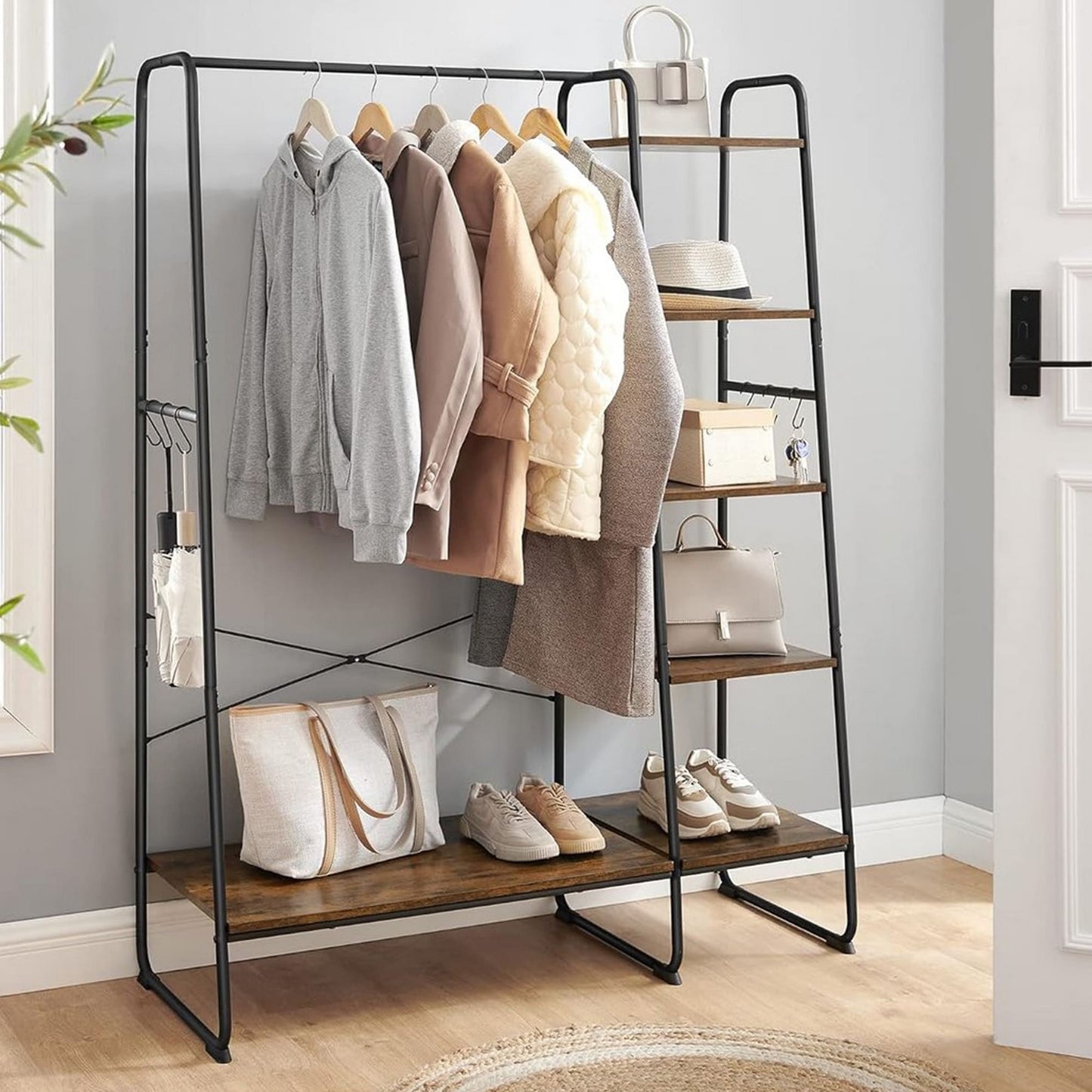 Kleiderständer, Schwerlast Kleiderständer, Garderobenständer, Garderobe, Offener Kleiderschrank, VASAGLE, 7