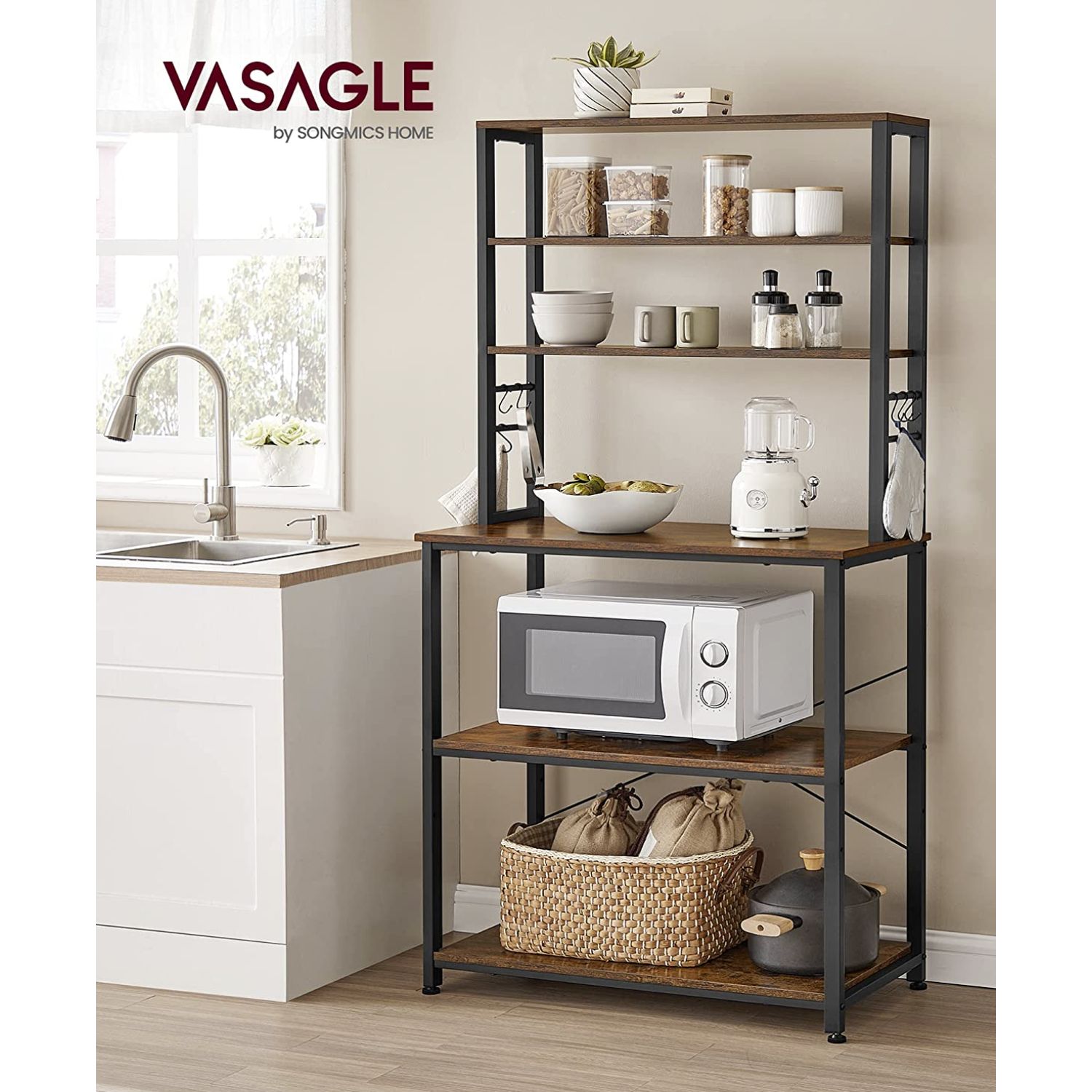 Küchenregal, Küche Regal, Küchenregal Stehend, 6 Ablagen, VASAGLE, 7