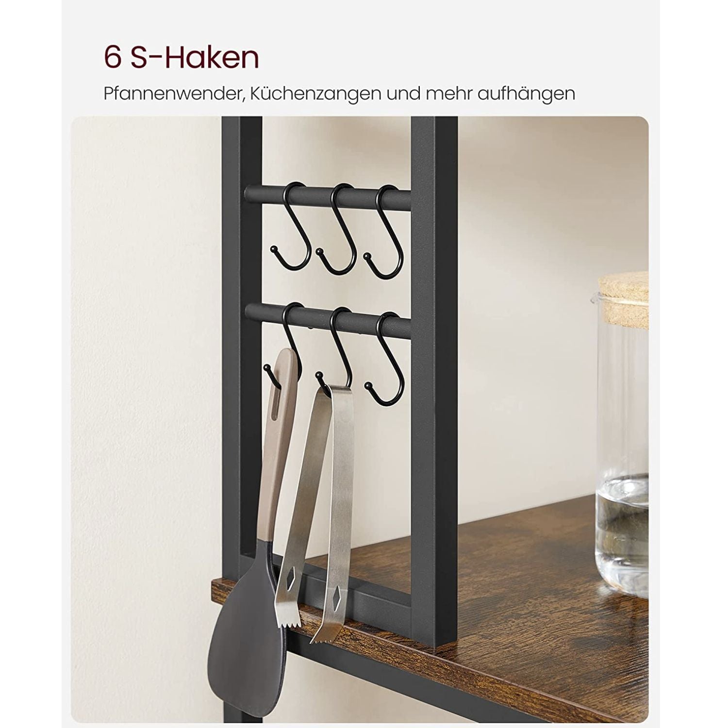 Küchenregal, Küche Regal, Küchenregal Stehend, 6 Ablagen, VASAGLE, 5