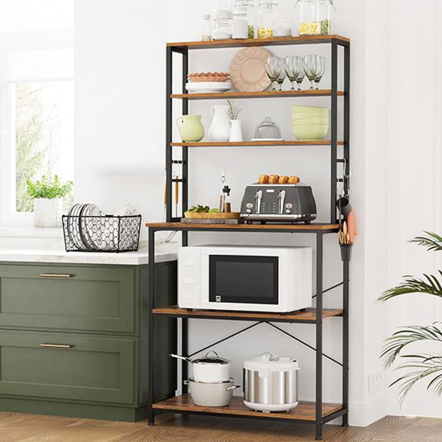 Küchenregal, Küche Regal, Küchenregal Stehend, 6 Ablagen, VASAGLE, st