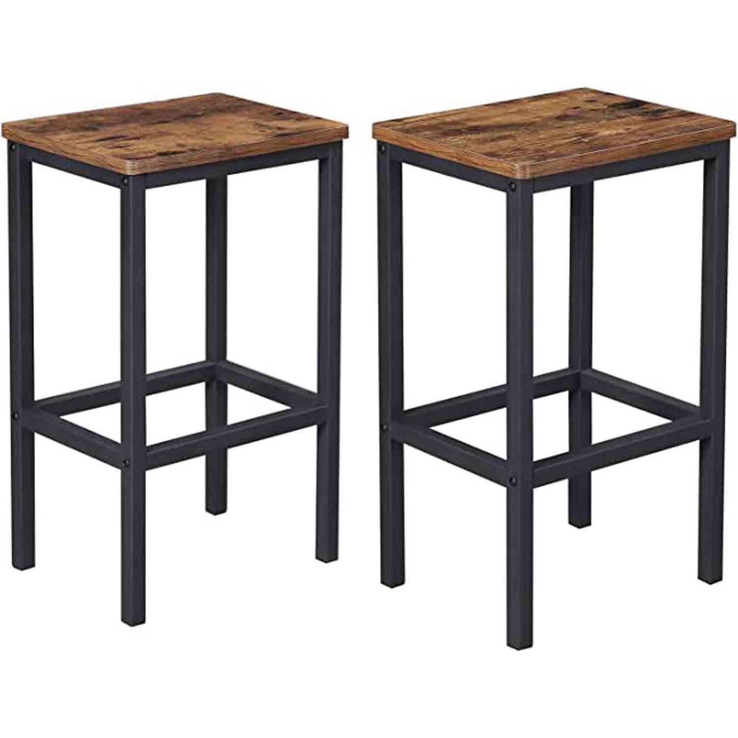 Barhocker 2er Set für Küche, VASAGLE, Barstühle, Küchenstühle im Industrie-Design, mit Fußstütze