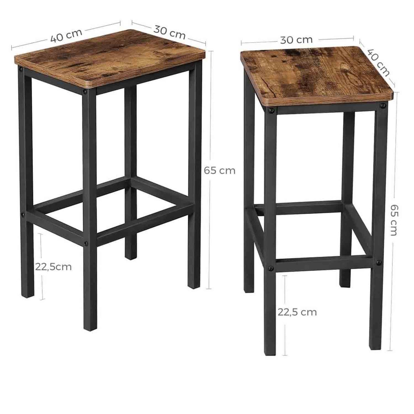 Barhocker 2er Set für Küche, VASAGLE