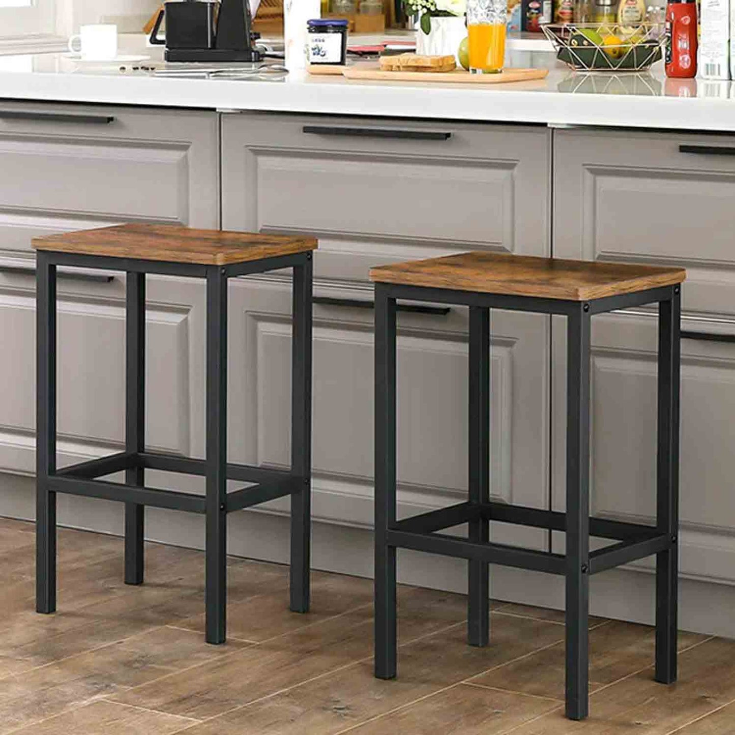 Barhocker, 2er Set, Größe pro Hocker: 40x30x65 cm, bis 120 KG, Barstühle, Küchenstühle, Vasagle