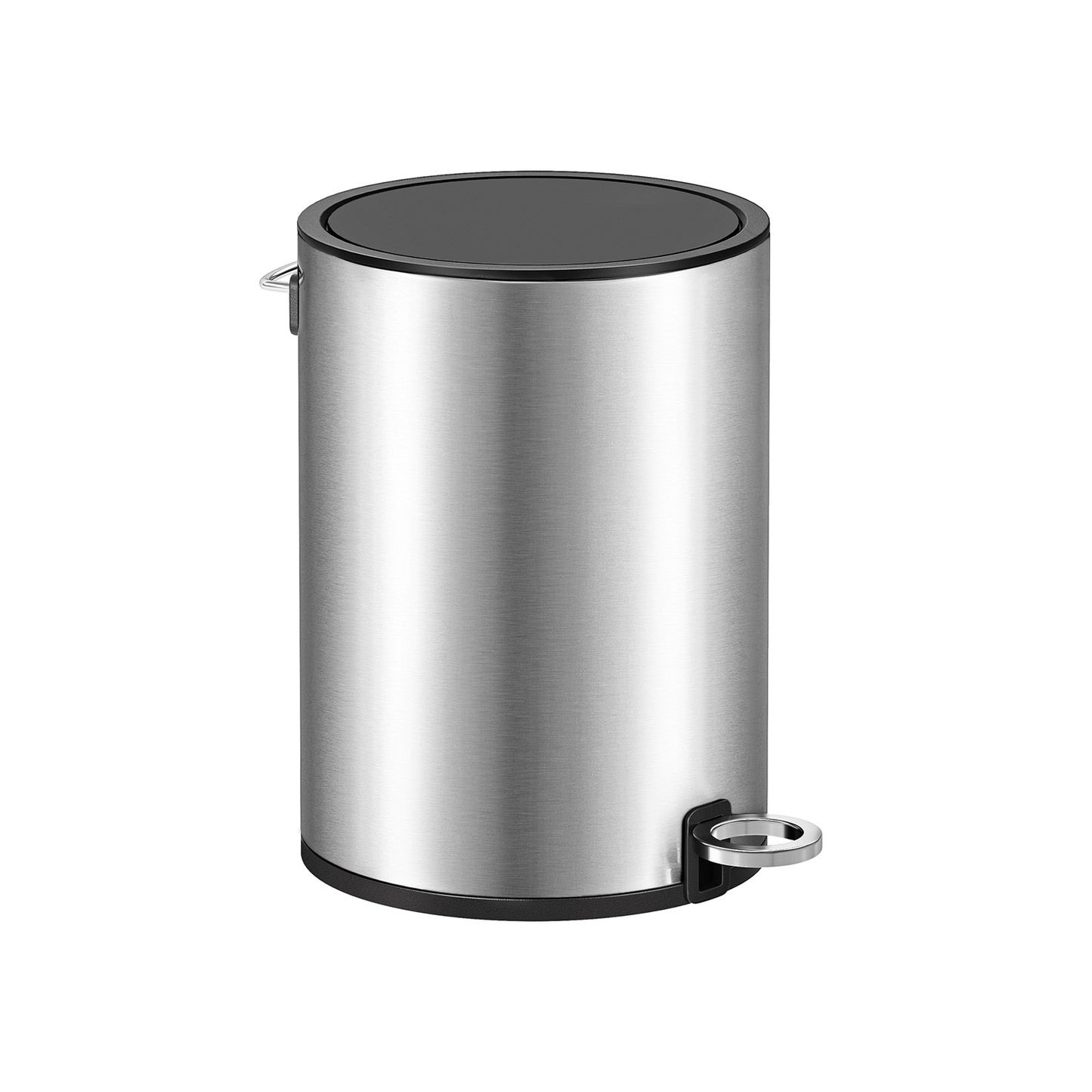 Kosmetikeimer, 3 Liter, Mülleimer Bad, Badmülleimer, mit Deckel, Softclose, metallisches, Silber, SONGMICS