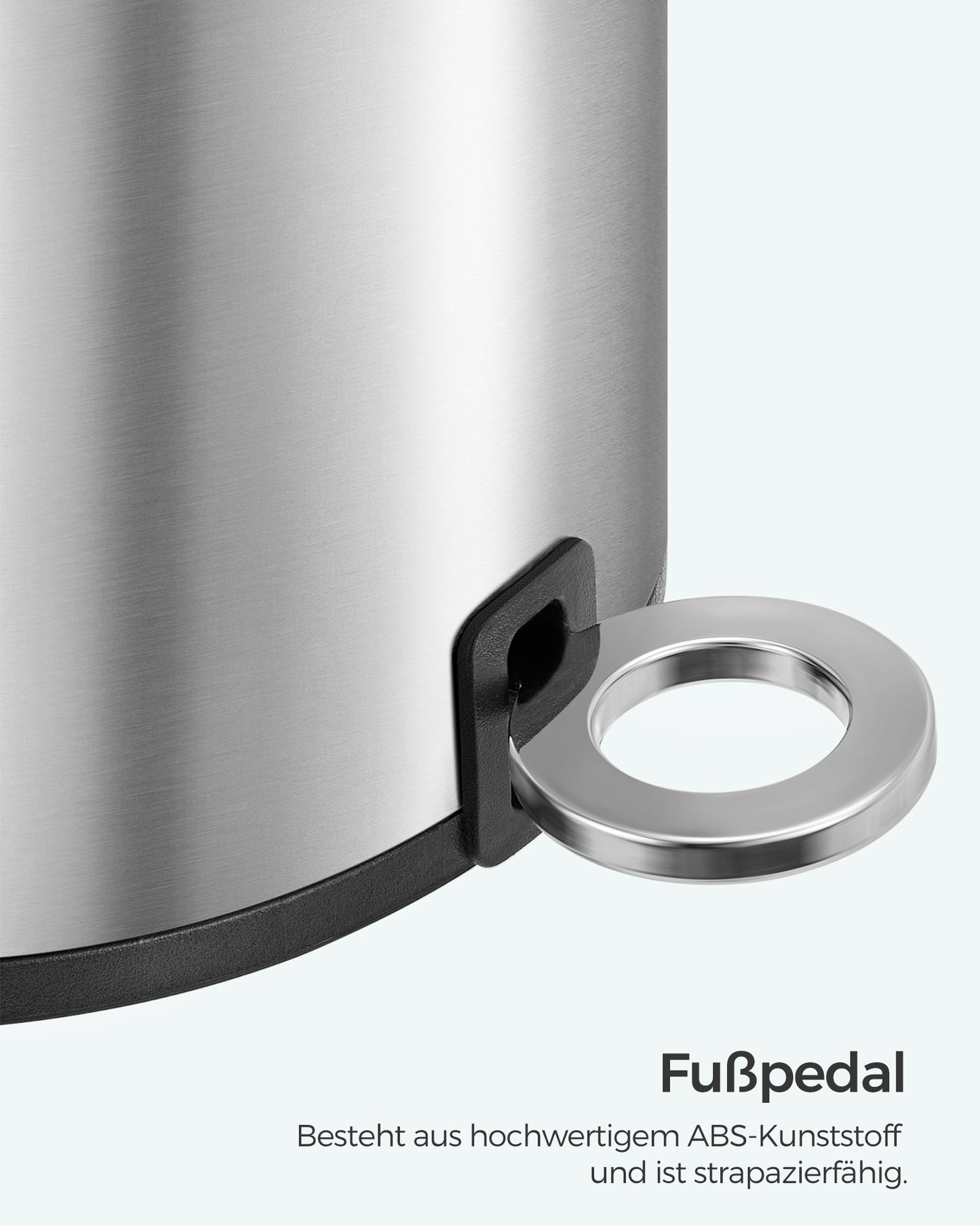 Kosmetikeimer, 3 Liter, Mülleimer Bad, Badmülleimer, mit Deckel, Softclose, metallisches, Silber, SONGMICS, 7
