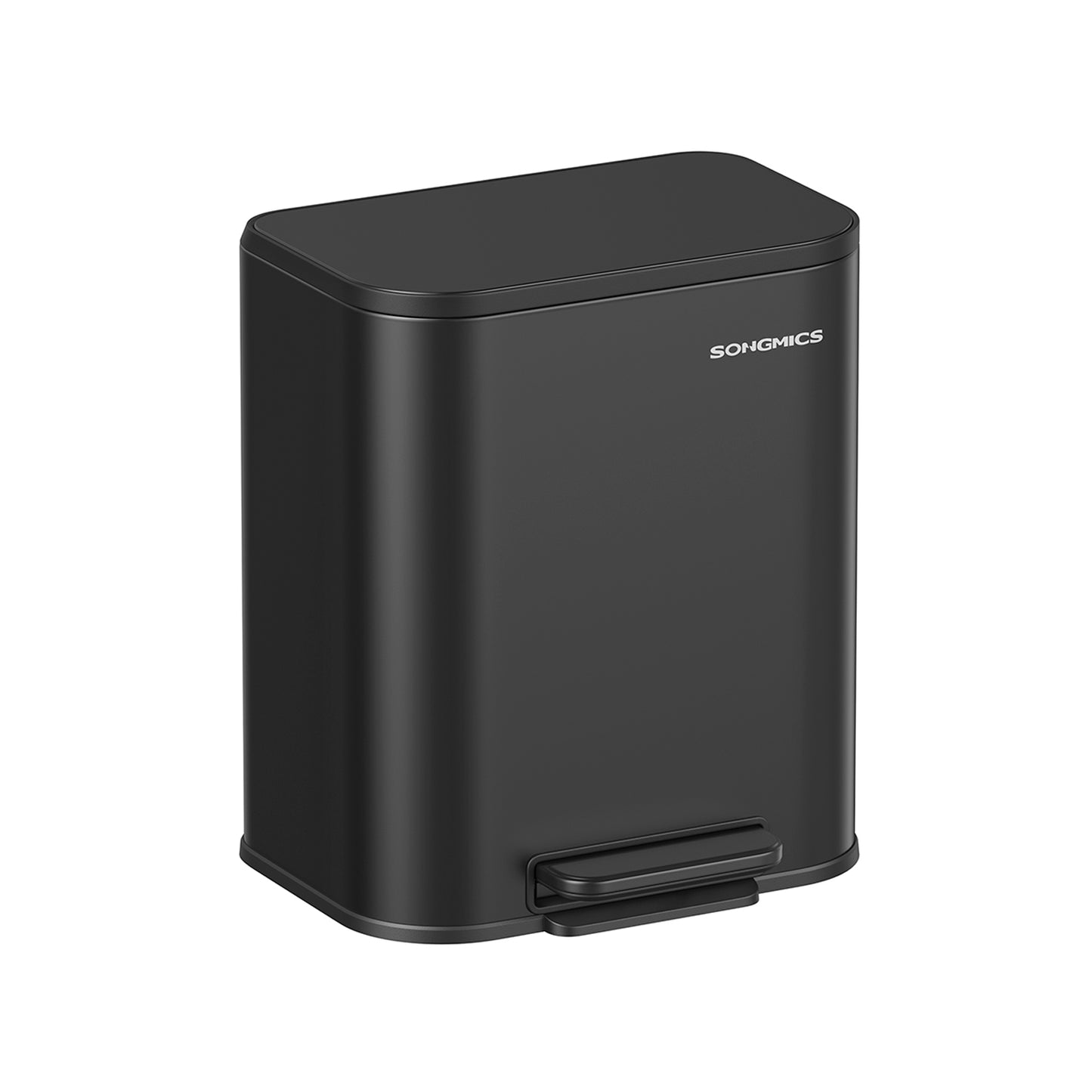 Mülleimer, 20 L, Abfalleimer mit Deckel, Mülleimer Küche, Tretmülleimer, Stahl, Softclose, mit Inneneimer, Schwarz, SONGMICS